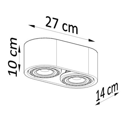 Griestu lampa BASIC AR111 2xGU10/40W/230V dižskābardis