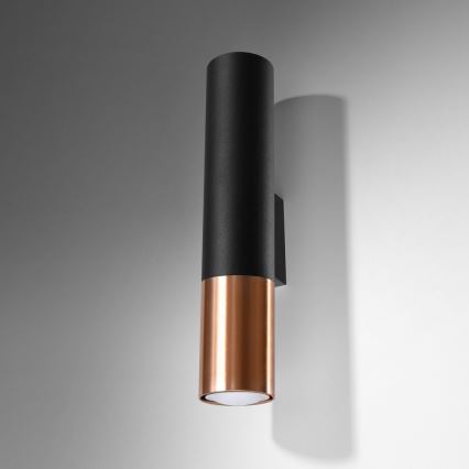 Sienas lampa LOOPEZ 2xGU10/10W/230V melna/varš