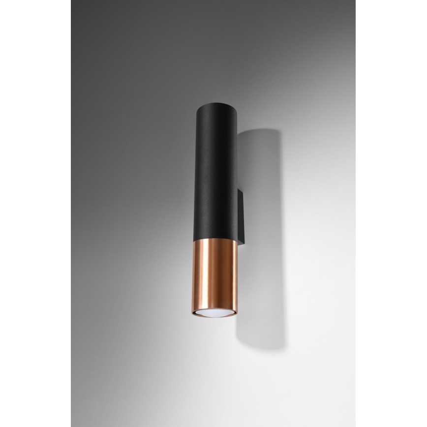 Sienas lampa LOOPEZ 2xGU10/10W/230V melna/varš