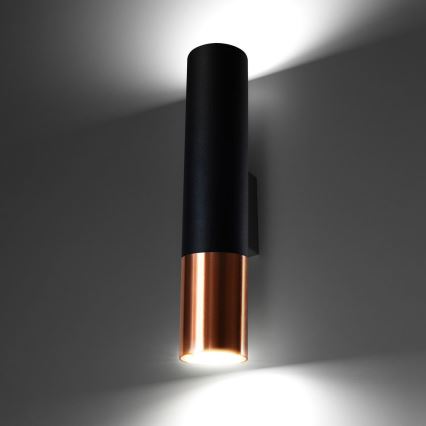 Sienas lampa LOOPEZ 2xGU10/10W/230V melna/varš