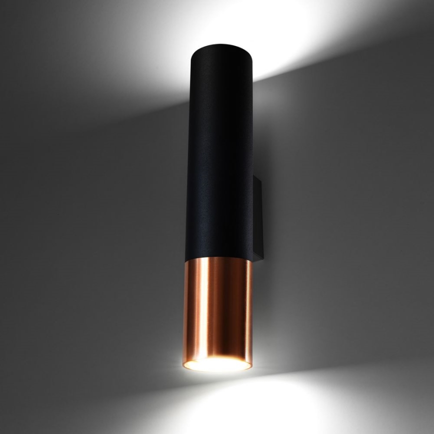 Sienas lampa LOOPEZ 2xGU10/10W/230V melna/varš
