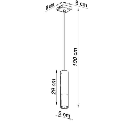 Lustra ar auklu LOOPEZ 1xGU10/10W/230V melna/varš