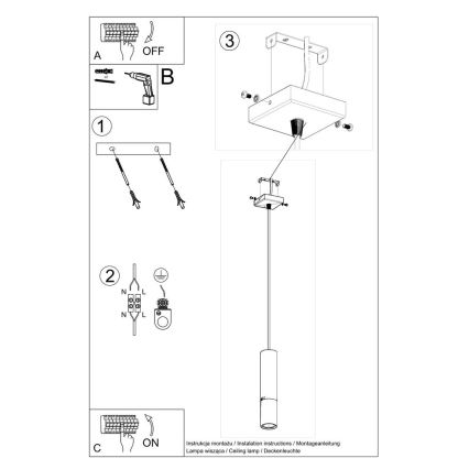 Lustra ar auklu LOOPEZ 1xGU10/40W/230V melna/zelta