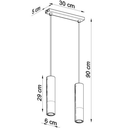 Lustra ar auklu LOOPEZ 2xGU10/10W/230V melna/zelta
