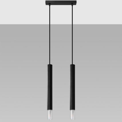 Lustra ar auklu VIZIER 2xG9/40W/230V melna