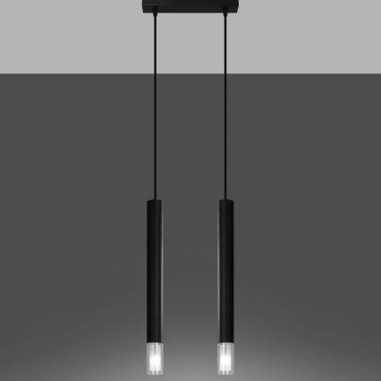 Lustra ar auklu VIZIER 2xG9/40W/230V melna