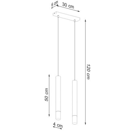 Lustra ar auklu VIZIER 2xG9/40W/230V melna