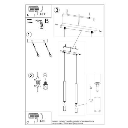 Lustra ar auklu VIZIER 2xG9/40W/230V melna