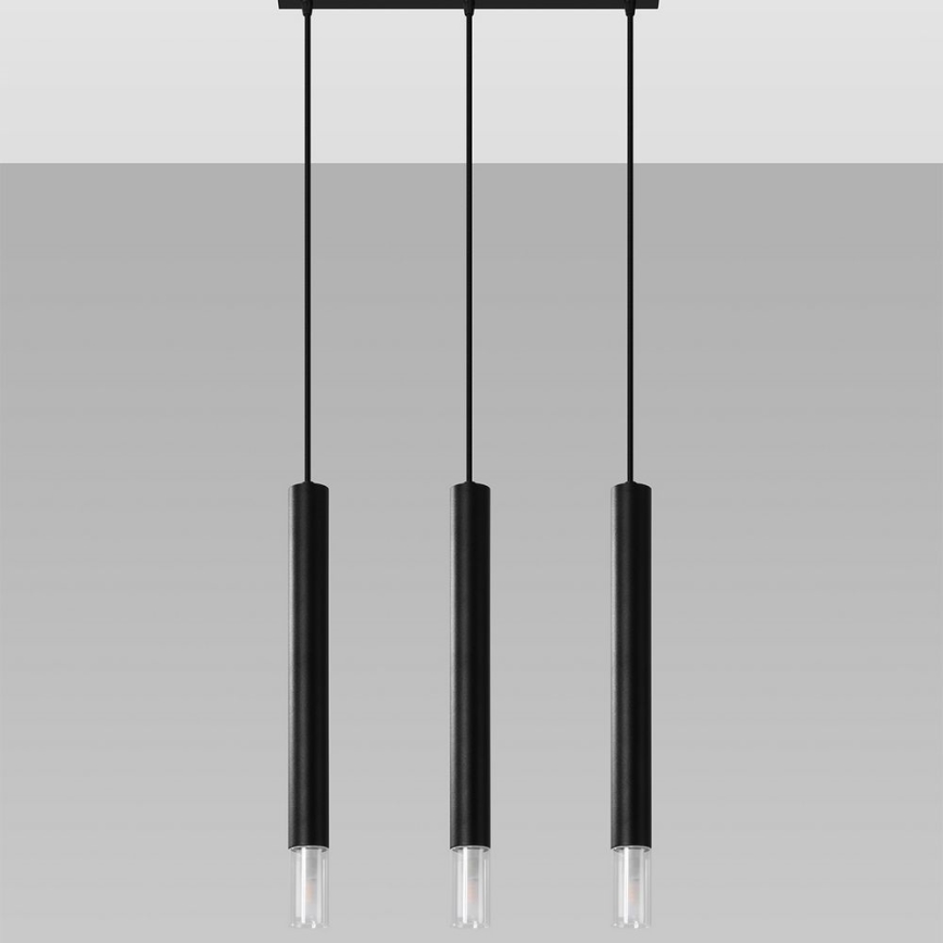 Lustra ar auklu VIZIER 3xG9/12W/230V melna