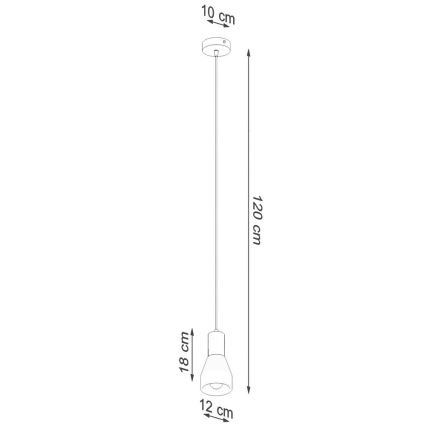 Lustra ar auklu QUBIC 1xE27/60W/230V betons/Bērzs/dižskābardis