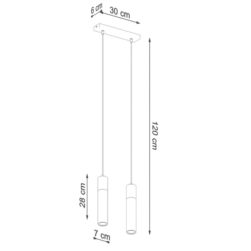 Lustra ar auklu ZANE 2xGU10/40W/230V betons/Bērzs/dižskābardis