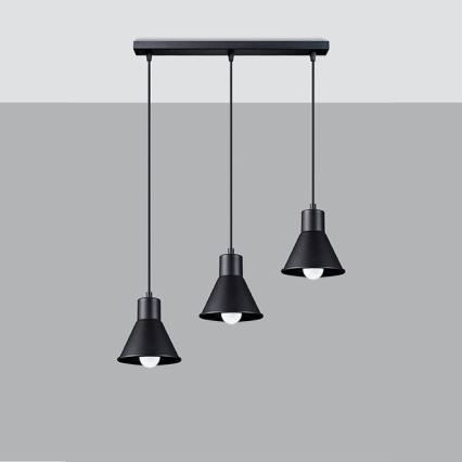 Lustra ar auklu TALEJA 3xE27/60W/230V melna