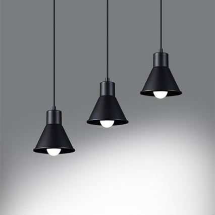 Lustra ar auklu TALEJA 3xE27/60W/230V melna