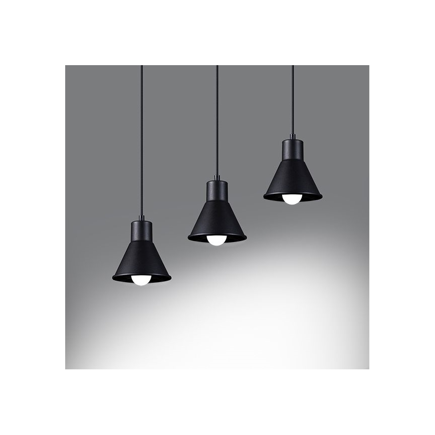 Lustra ar auklu TALEJA 3xE27/60W/230V melna
