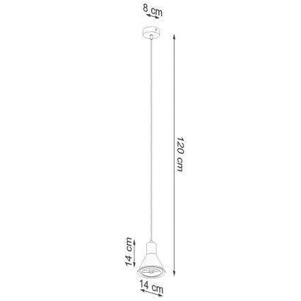 Lustra ar auklu TAZILA 1xES111/60W/230V balta