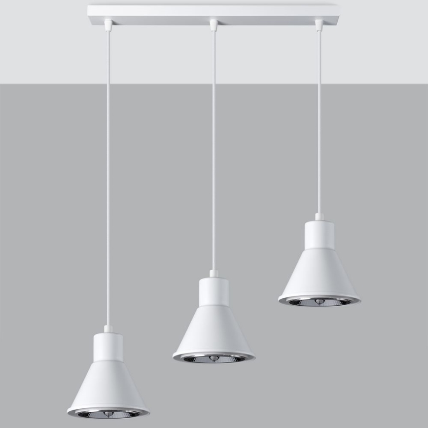 Lustra ar auklu TAZILA 3xES111/60W/230V balta