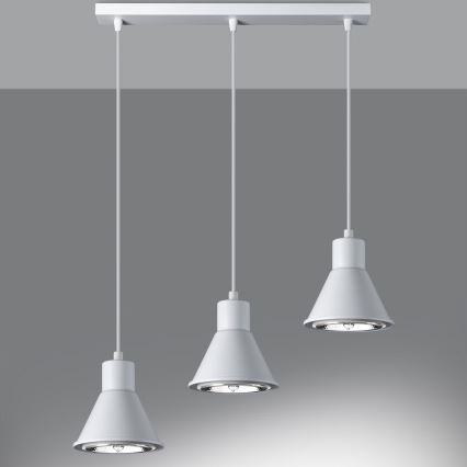 Lustra ar auklu TAZILA 3xES111/60W/230V balta