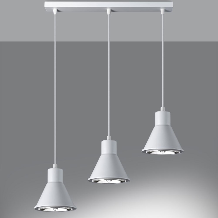 Lustra ar auklu TAZILA 3xES111/60W/230V balta