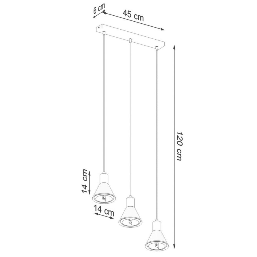 Lustra ar auklu TAZILA 3xES111/60W/230V balta