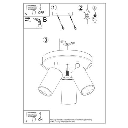 Starmetis RING 3xGU10/10W/230V balta