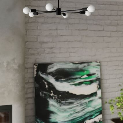 Lustra ar stieni LANGO 5xE27/60W/230V melna