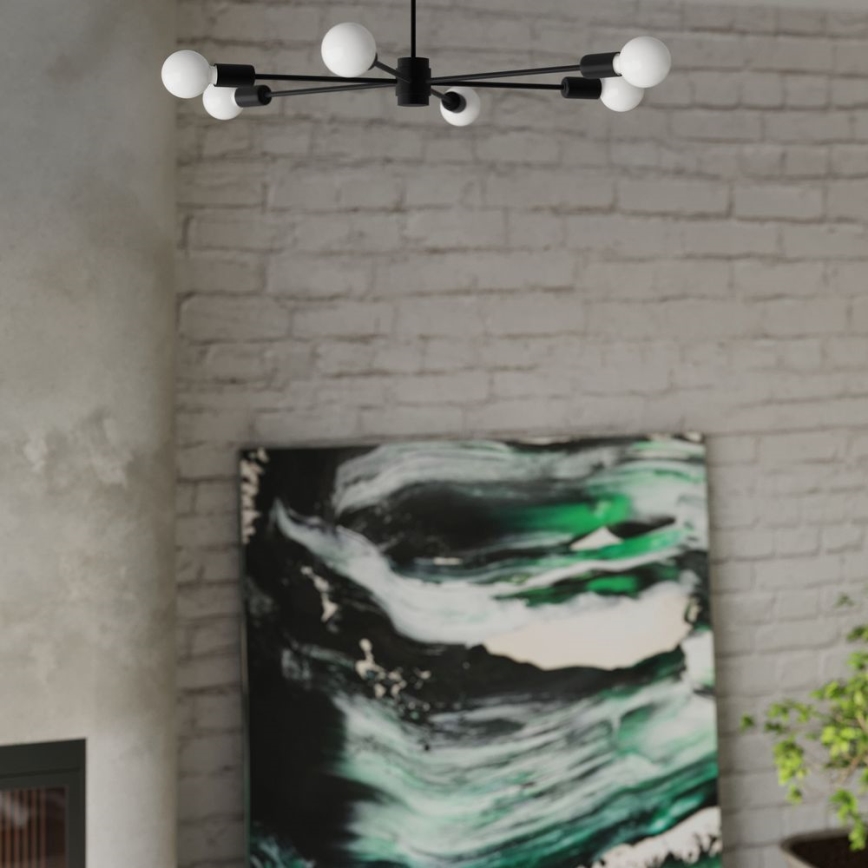 Lustra ar stieni LANGO 5xE27/60W/230V melna