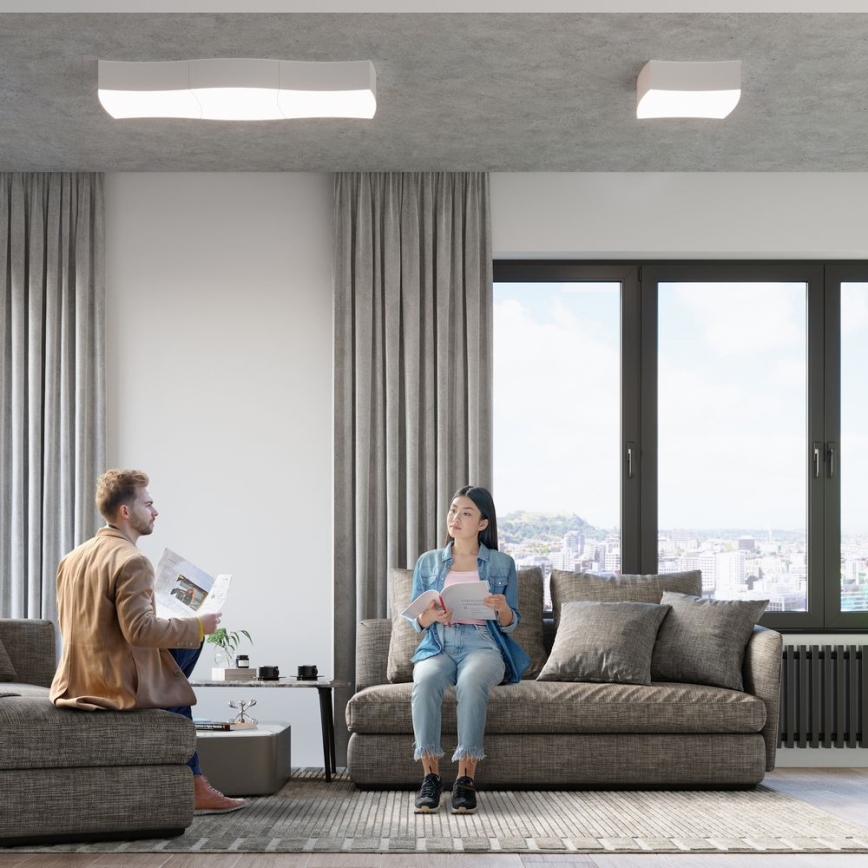 Griestu gaismeklis SQUARE 2xE27/60W/230V balts