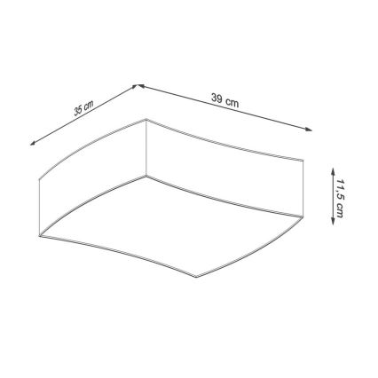 Griestu gaismeklis SQUARE 2xE27/60W/230V balts