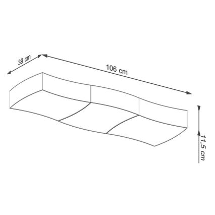 Griestu gaismeklis SQUARE 6xE27/60W/230V balts