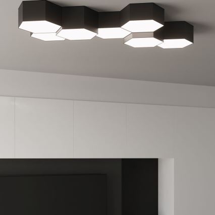 Griestu gaismeklis SUNDE 2xE27/60W/230V 15,5 cm melns