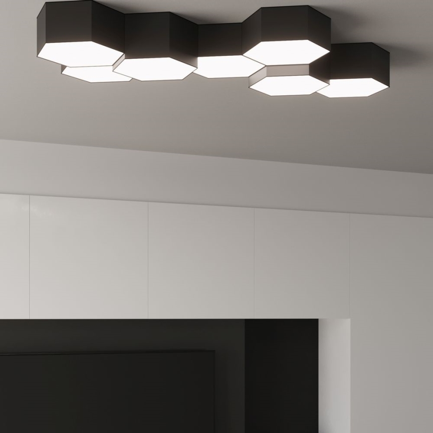 Griestu gaismeklis SUNDE 2xE27/60W/230V 15,5 cm melns