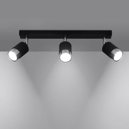 Starmetis NERO 3xGU10/40W/230V melns/spīdīgs hroms