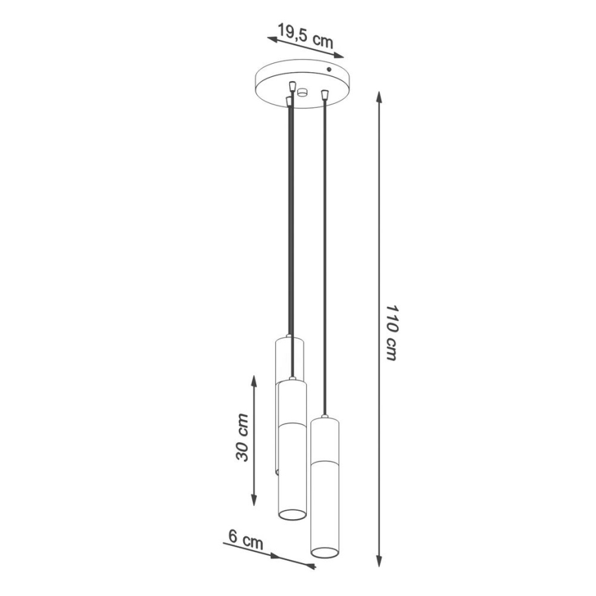 Lustra ar auklu BORGIO 3xGU10/40W/230V betona/metāla melna