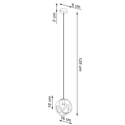 Lustra ar auklu TULOS 1xE27/60W/230V balta