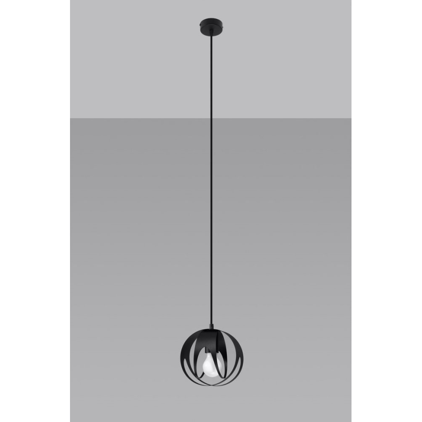 Lustra ar auklu TULOS 1xE27/60W/230V melna