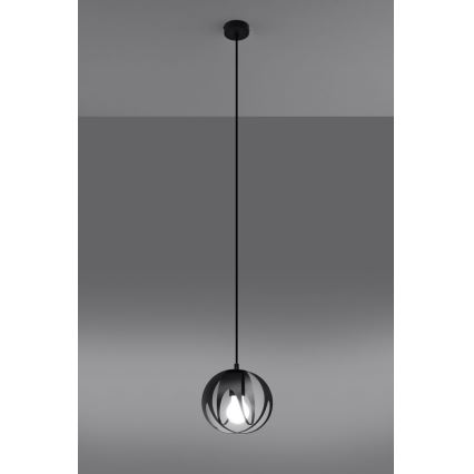 Lustra ar auklu TULOS 1xE27/60W/230V melna