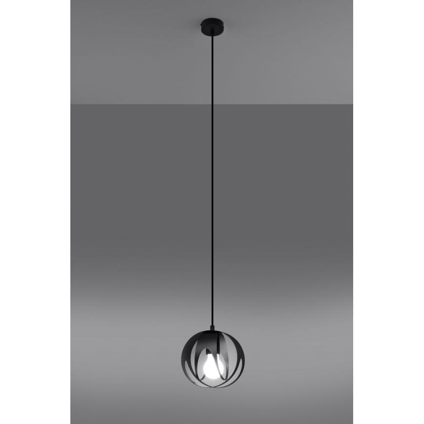 Lustra ar auklu TULOS 1xE27/60W/230V melna