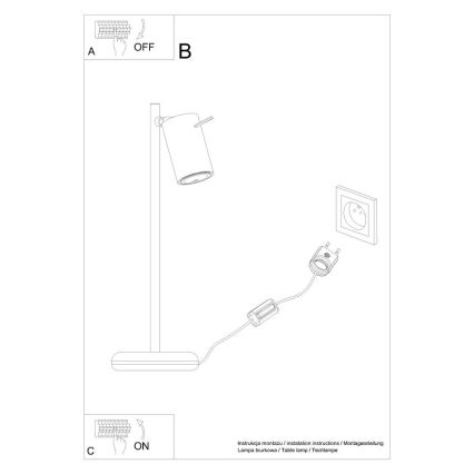 Galda lampa RING 1xGU10/10W/230V melna