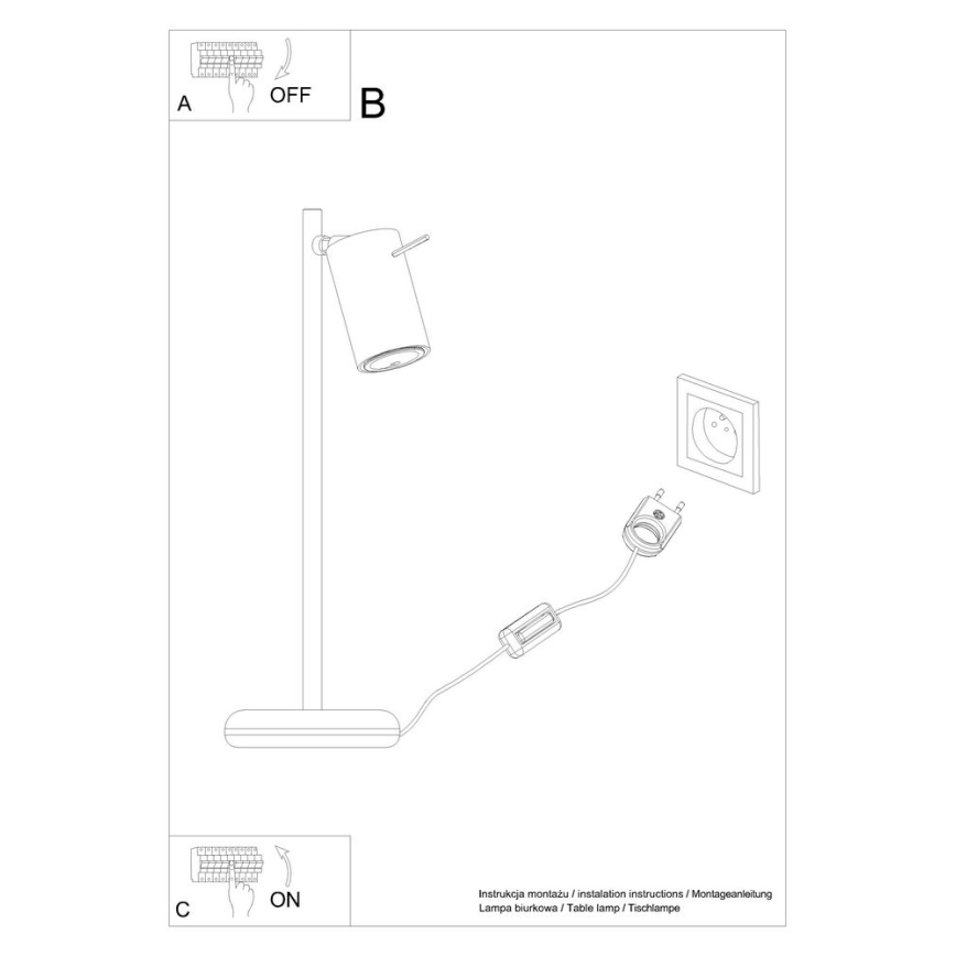Galda lampa RING 1xGU10/10W/230V melna
