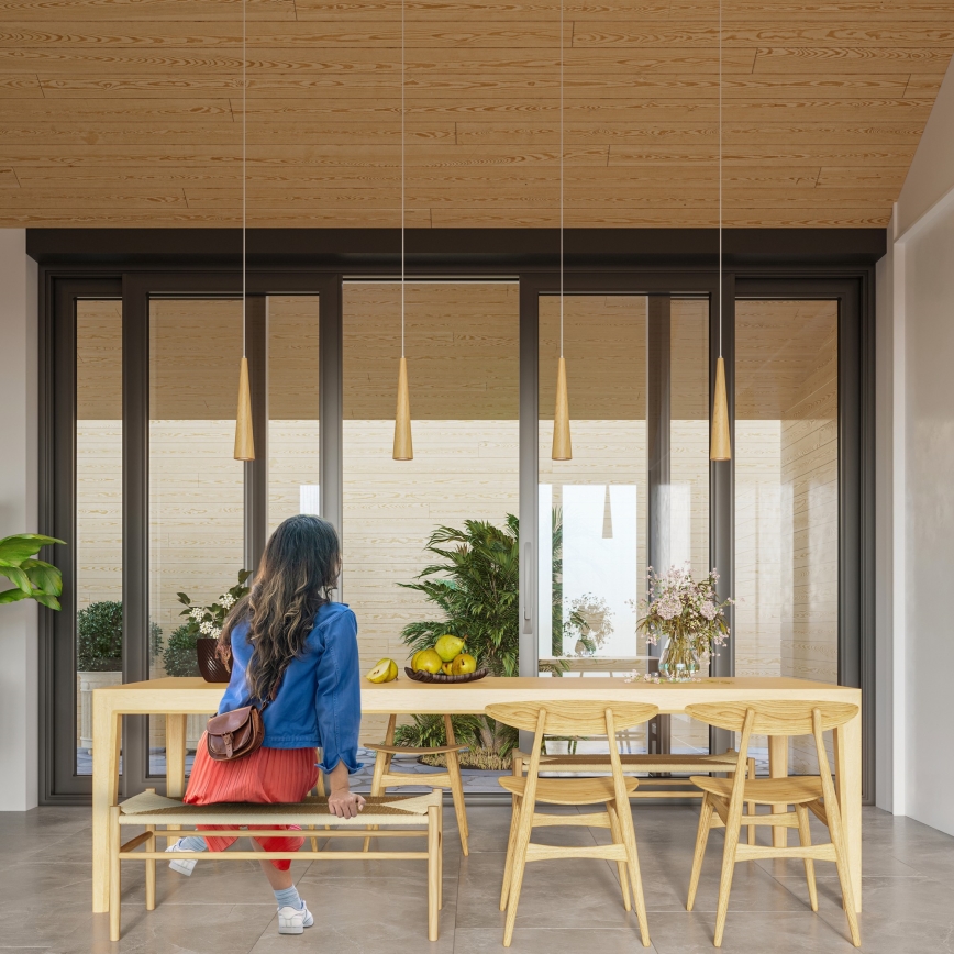 Piekaramā lampa SULA uz troses 1xGU10/10W/230V Ø 8 cm bēša