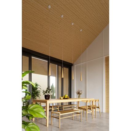 Piekaramā lampa SULA uz troses 1xGU10/10W/230V Ø 8 cm bēša