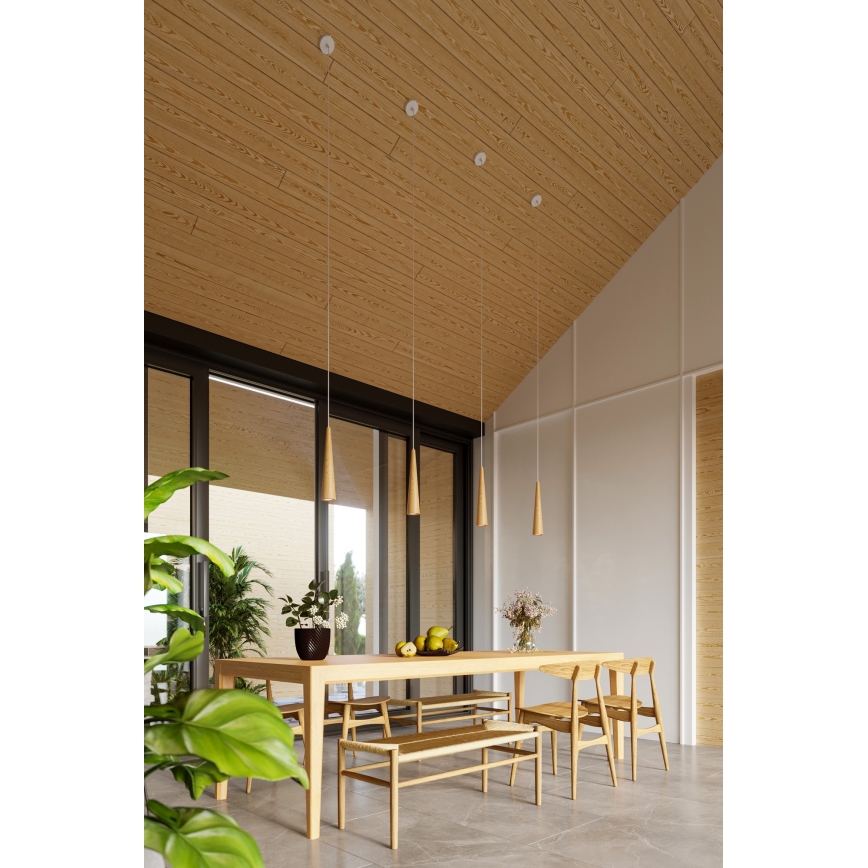 Piekaramā lampa SULA uz troses 1xGU10/10W/230V Ø 8 cm bēša