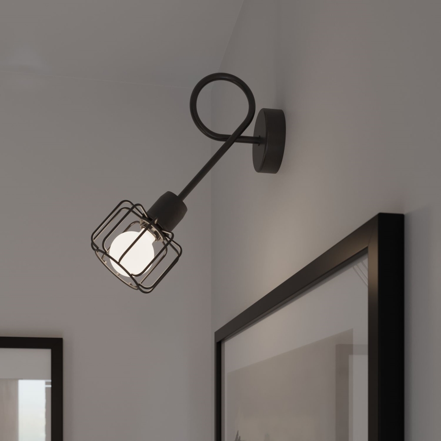 Sienas lampa BELUCI 1xE14/40W/230V melna