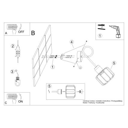 Sienas lampa BELUCI 1xE14/40W/230V melna
