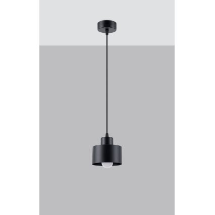 Lustra ar auklu SAVAR 1xE27/60W/230V melna