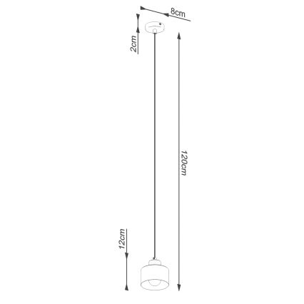 Lustra ar auklu SAVAR 1xE27/60W/230V melna