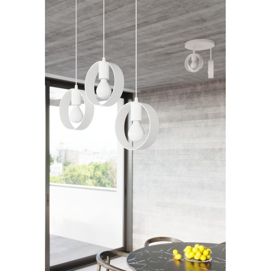 Lustra ar auklu TITRAN 1xE27/60W/230V balta