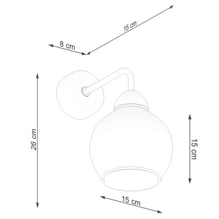 Sienas lampa ALINO 1xE27/60W/230V melna