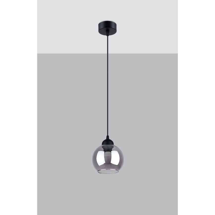 Lustra ar auklu ALINO 1xE27/60W/230V melna