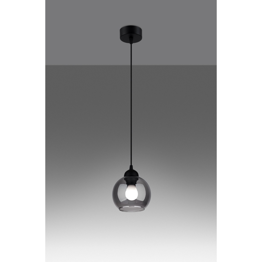 Lustra ar auklu ALINO 1xE27/60W/230V melna
